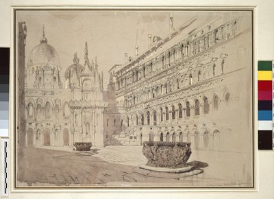 Der Hof des Dogenpalastes, Venedig, Mai 1841 von John Ruskin